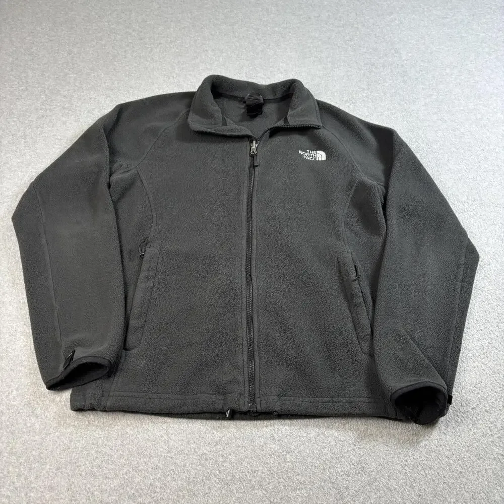 North Face Jacket Mens Small Black Full Zip Fleece Outdoor Layering Hiking Climb